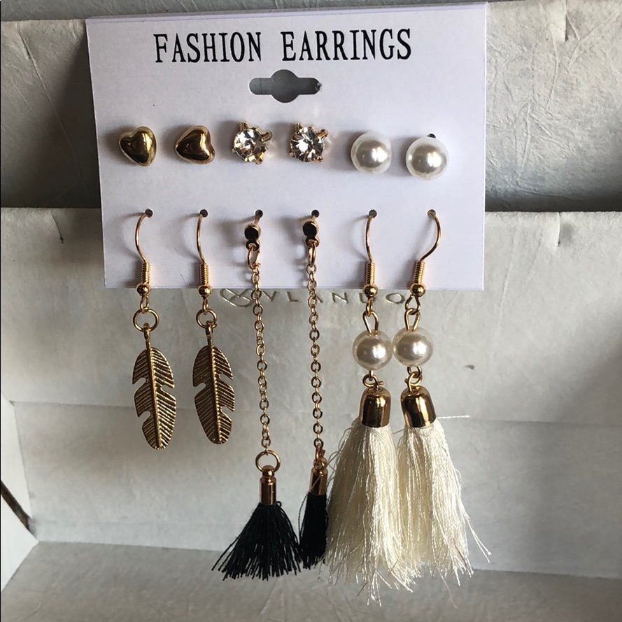 6 Pair Trendy Earrings Fun Tassels New 26$